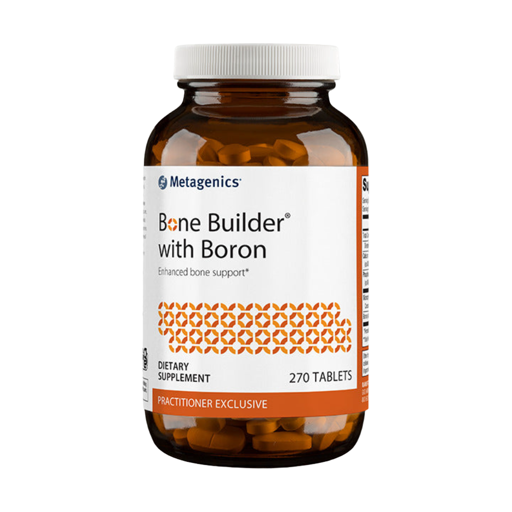 Bone Builder® with Boron provides bone health support, bone growth factors, and collagen and other vital bone proteins. This well-rounded formula is designed to support bone mineral density and also features boron, which may play a role in maintaining healthy calcium balance through involvement in estrogen and vitamin D metabolism.*