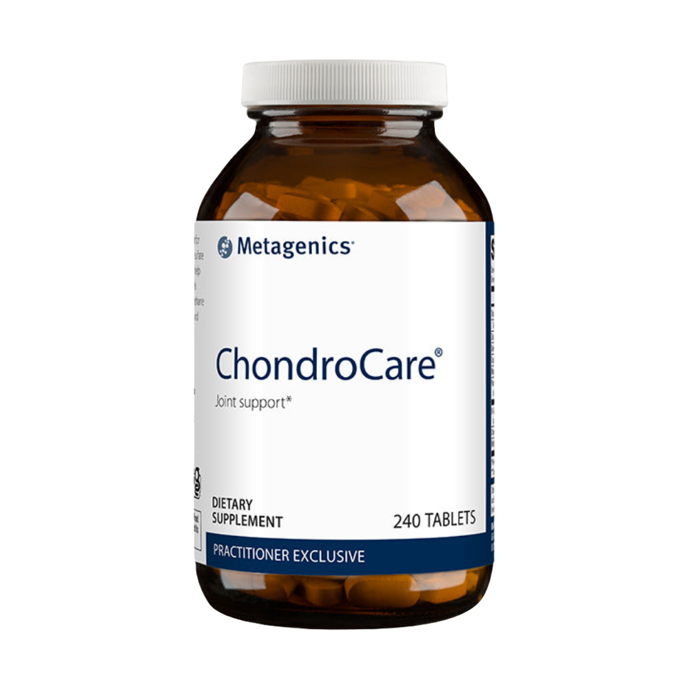 ChondroCare® is designed to provide broad support for healthy joints by featuring high quality glucosamine sulfate and chondroitin sulfate, nutritional factors known to help support cartilage health and soft tissue formation. This well-rounded formula also features methylsulfonylmethane for joint health as well as zinc, copper, manganese, and selenium for antioxidant support.* 