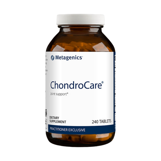 ChondroCare® is designed to provide broad support for healthy joints by featuring high quality glucosamine sulfate and chondroitin sulfate, nutritional factors known to help support cartilage health and soft tissue formation. This well-rounded formula also features methylsulfonylmethane for joint health as well as zinc, copper, manganese, and selenium for antioxidant support.* 