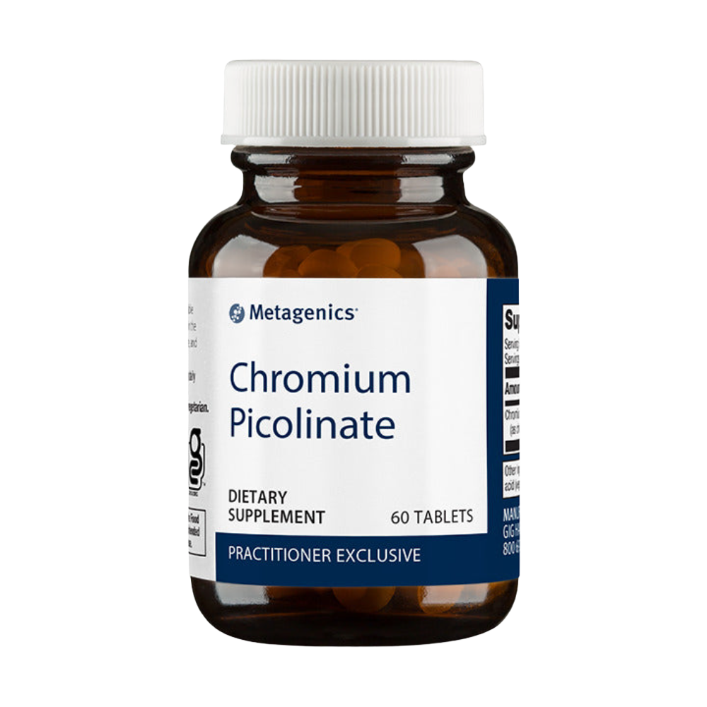 Chromium Picolinate contains a bioavailable source of chromium, which assists insulin in the biochemical regulation of fat, carbohydrate, and protein metabolism.*