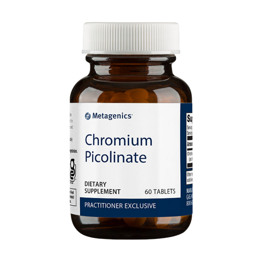 Chromium Picolinate contains a bioavailable source of chromium, which assists insulin in the biochemical regulation of fat, carbohydrate, and protein metabolism.*