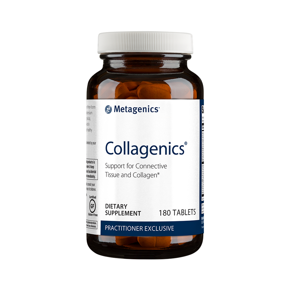  Collagenics® Support for Connective Tissue and Collagen-unique combination of free-form amino acids, key minerals including magnesium bis-glycinate, horsetail herb (containing silica), and other nutrients tagenics