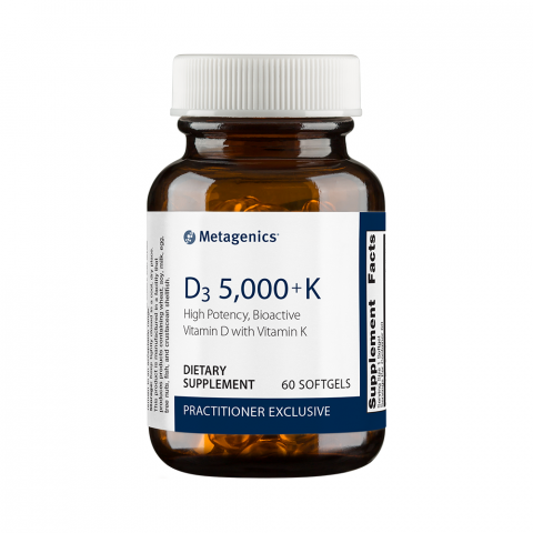 D3 5,000 + K High-potency, bioactive vitamin D with vitamin K for cardiometabolic health