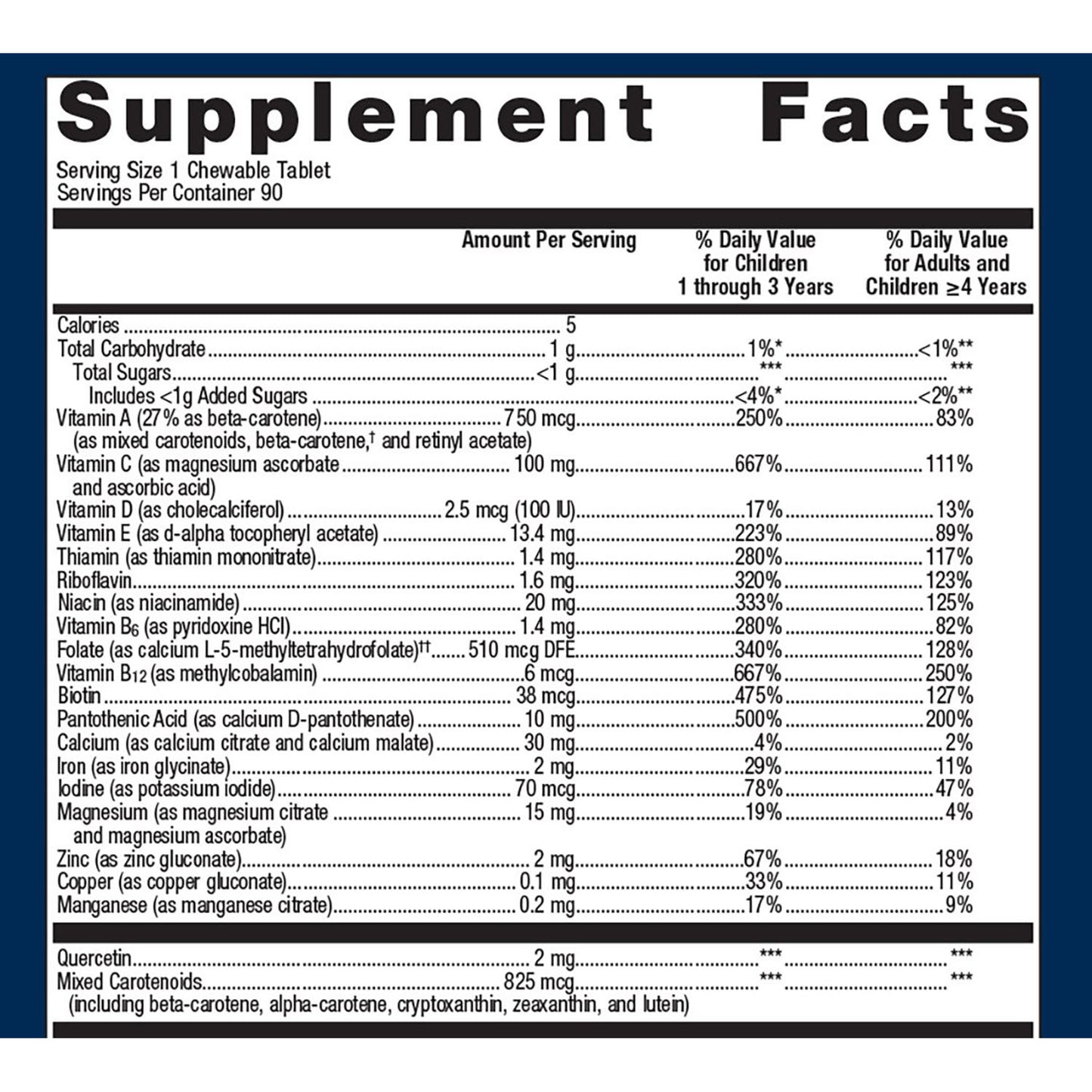 Multigenics® Chewable -vitamin and mineral supplement