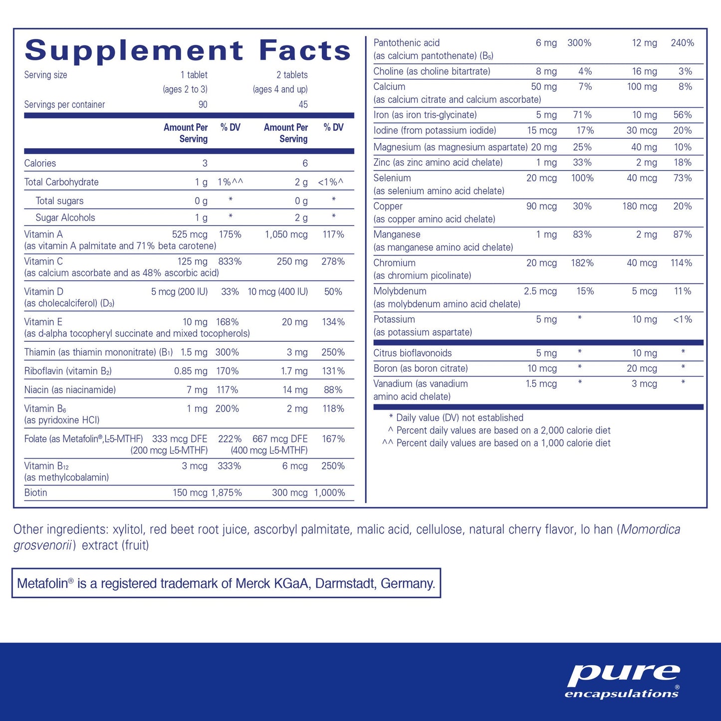 PurePals (with iron) 90 chewable tablets