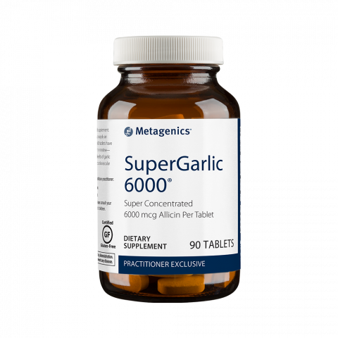 SuperGarlic 6000® uper Concentrated 6000 mcg Allicin Per Tablet  Garlic helps to support cardiovascular and immune system health.
