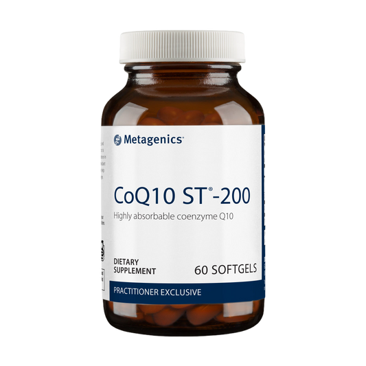 CoQ10® ST-200 mg is formulated with a stabilized coenzyme Q10 (CoQ10), ensuring purity and superior absorption. This vital nutrient plays a crucial role in energy production and is fundamental in supporting heart health and helping to maintain healthy blood pressure levels within the normal range.  Supports heart muscle function and heart health* Promotes energy production* With vitamin E for additional antioxidant defense*